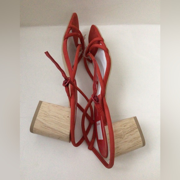 🆕DOLCE VITA ZAYLA HEELED WOODEN RED SANDALS (Sz 8.5) - Picture 12 of 16